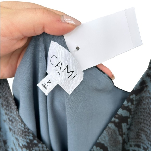 NWT Cami NYC Silk Snake-Print Slip Dress in Slate Blue and Black - Size Medium - Picture 7 of 12